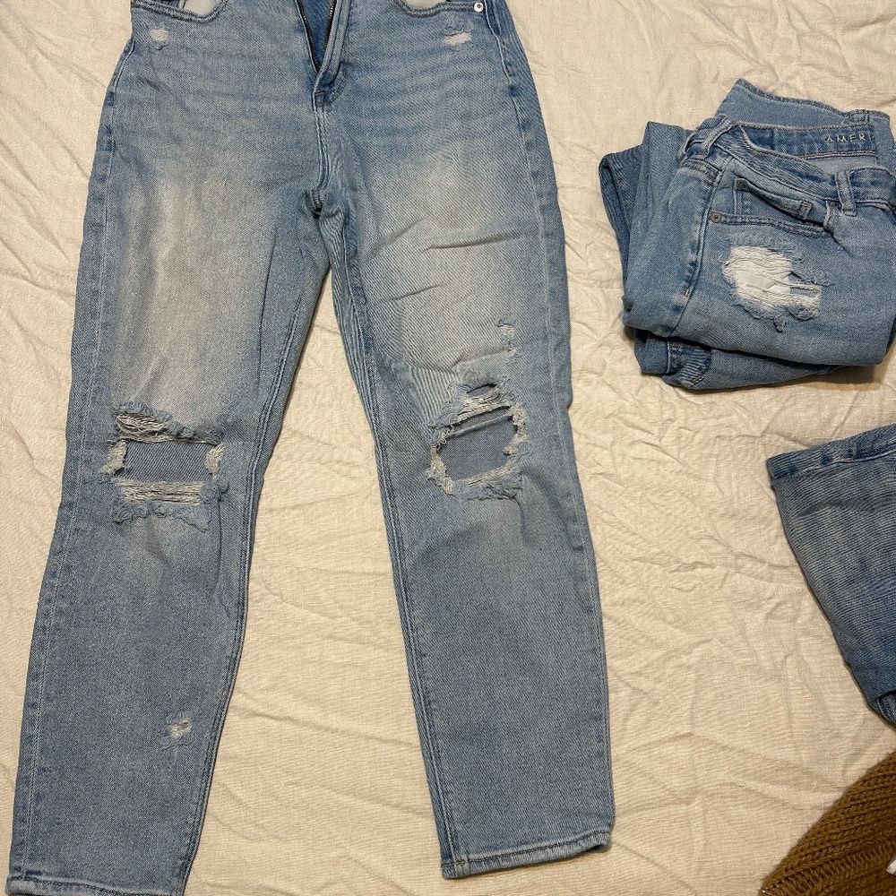American Eagle Distressed High-waisted Mom Jeans